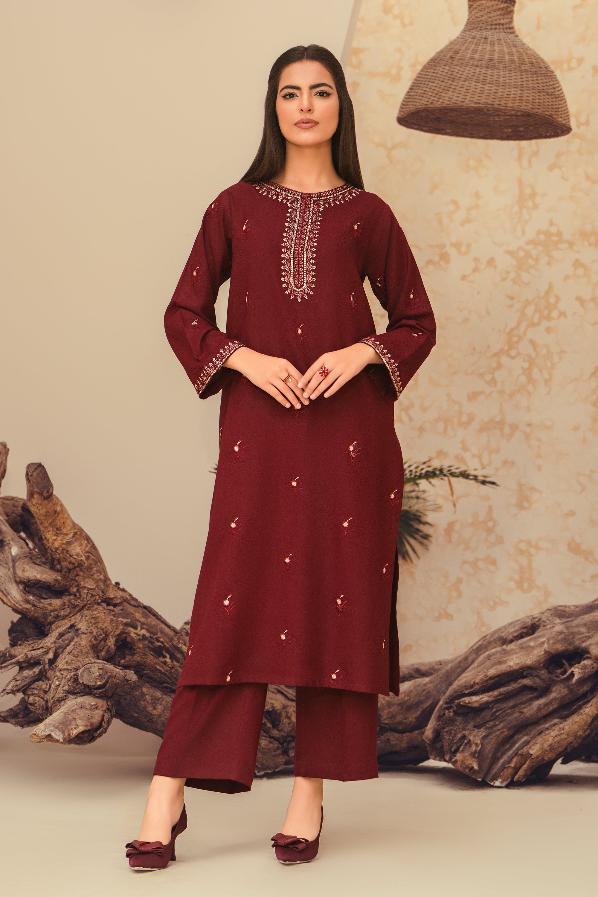 Ruby-3 Piece Embroidered Marina Suit