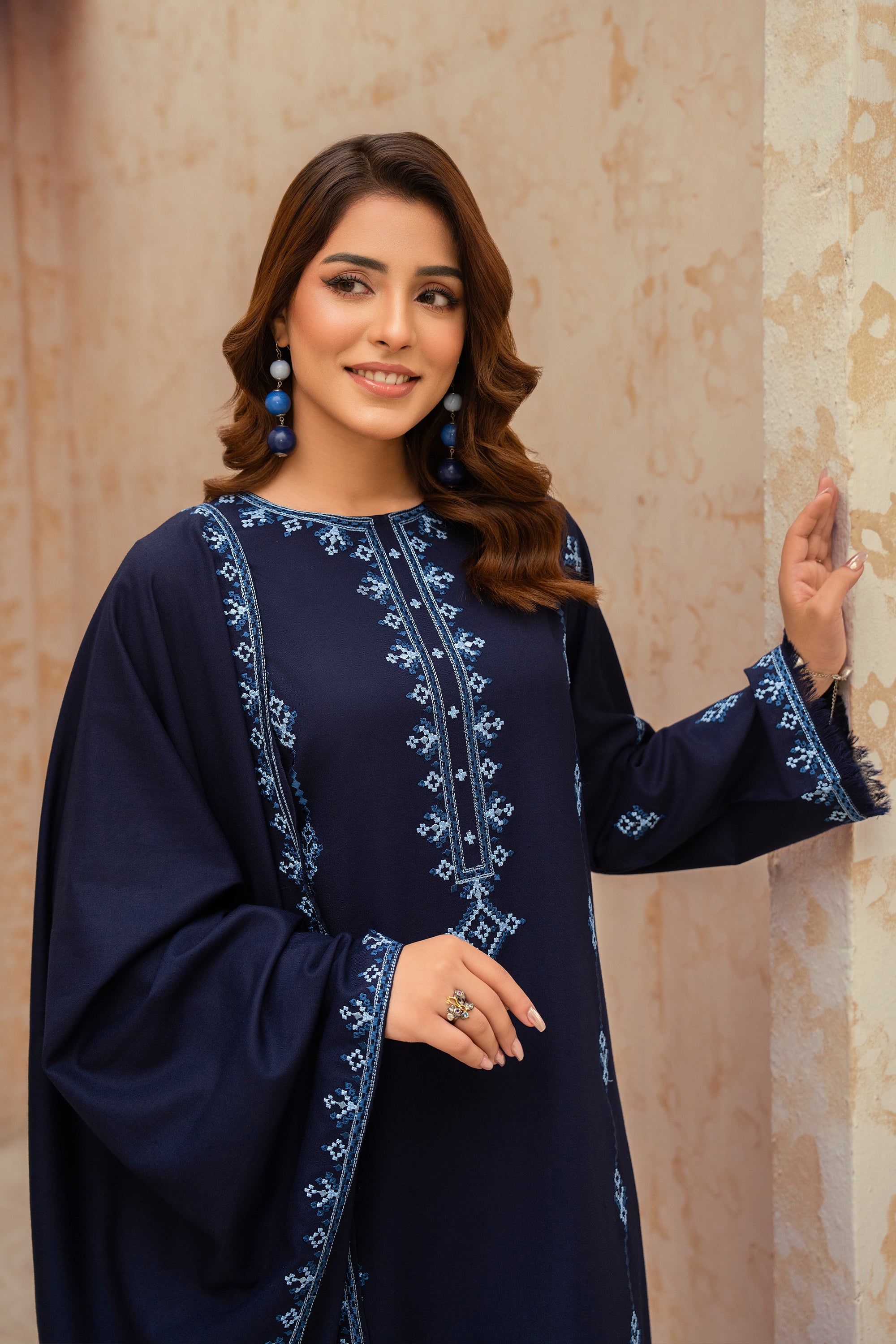 Sapphire-3 Piece Embroidered Marina Suit