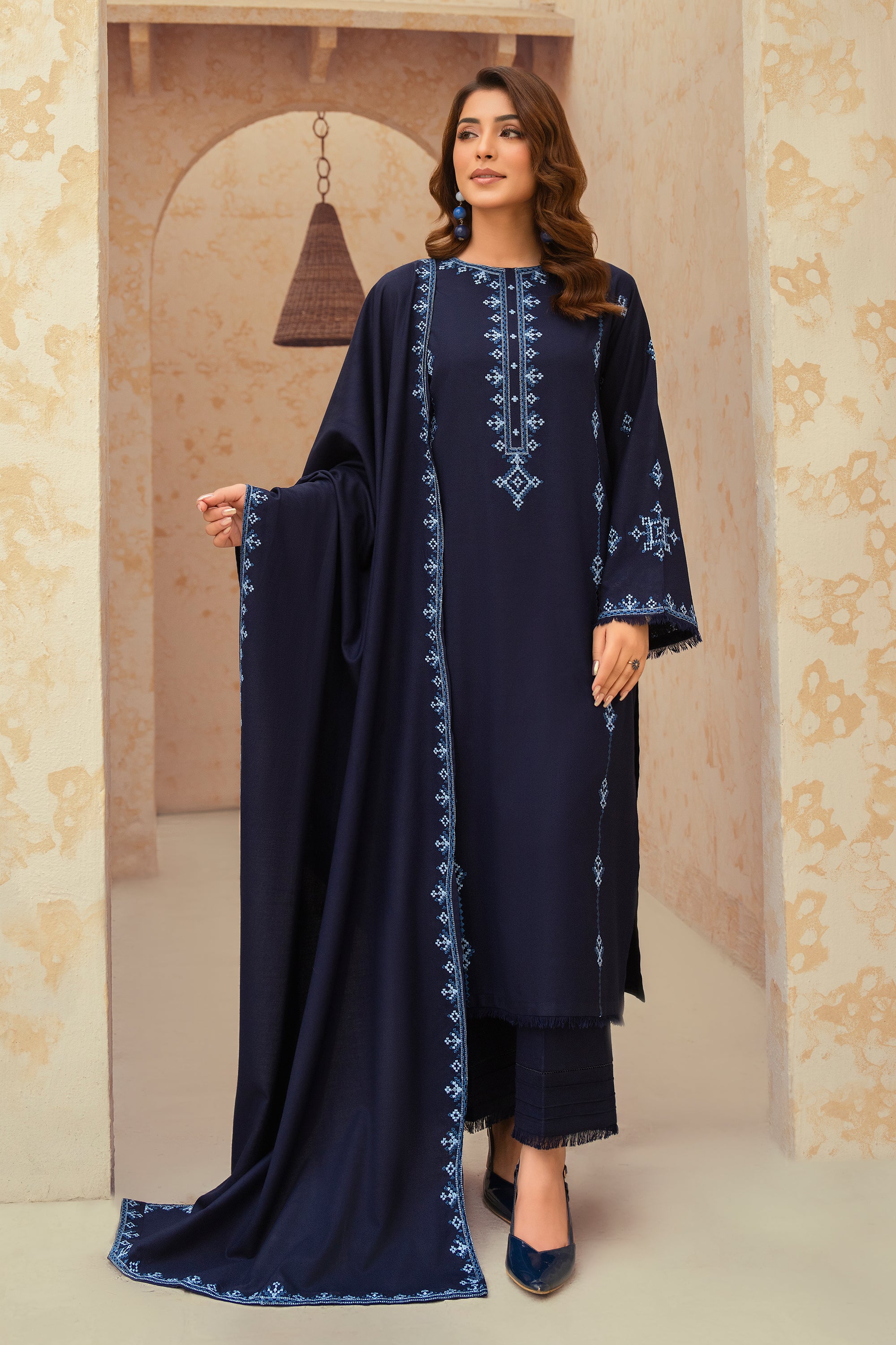 Sapphire-3 Piece Embroidered Marina Suit