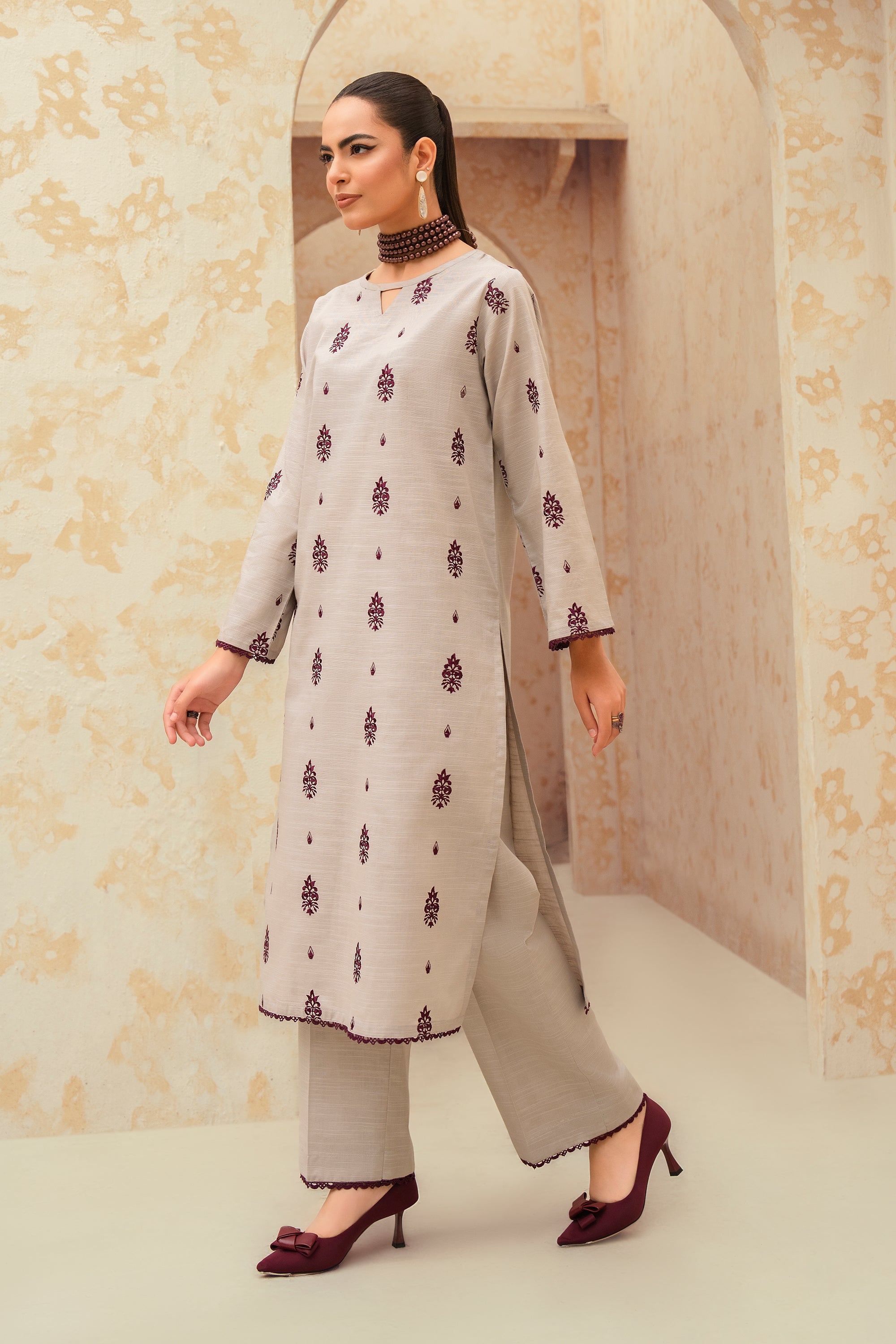 Zircon-3 Piece Embroidered Khaddar Suit