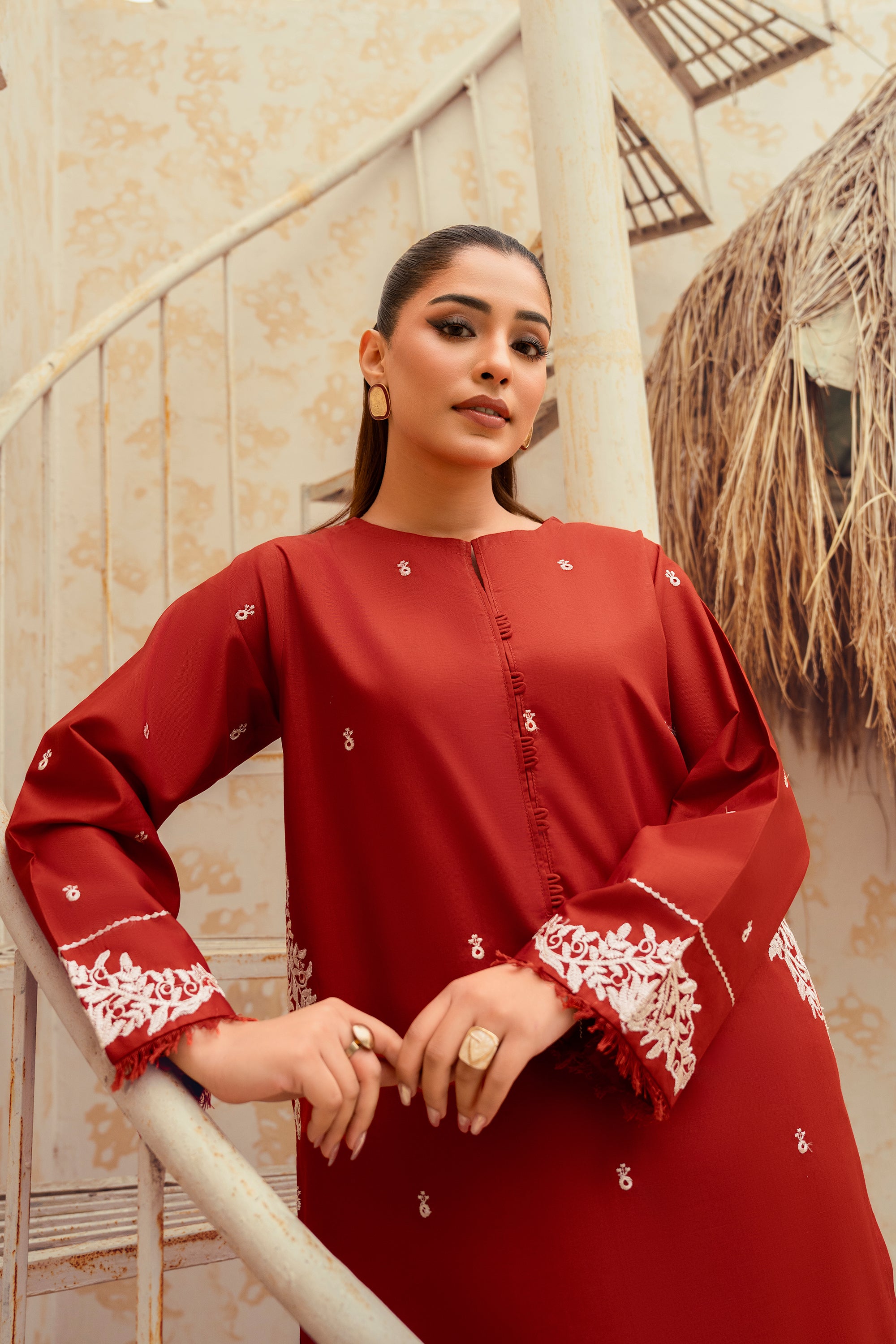 Amber- 2 Piece Embroidered Khaddar Suit