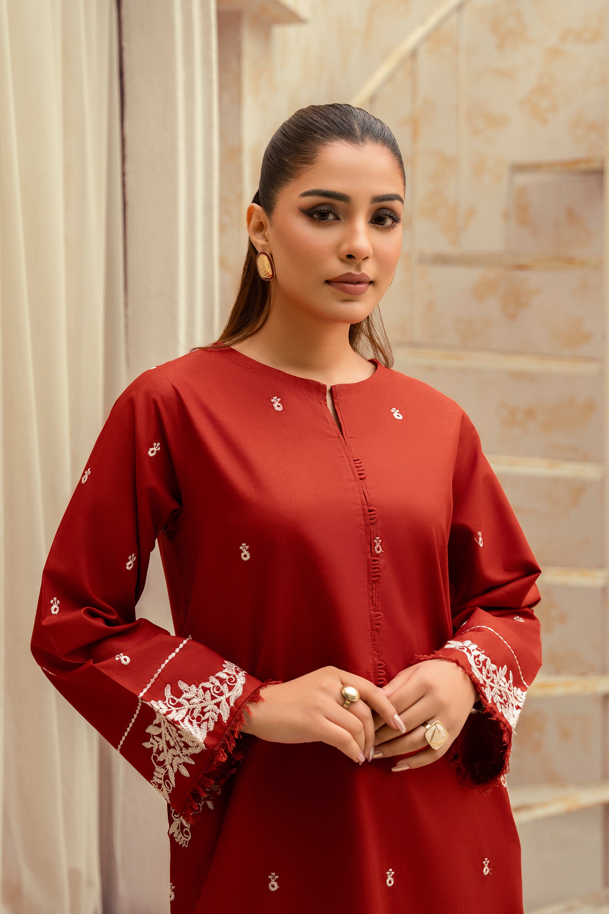 Amber- 2 Piece Embroidered Khaddar Suit