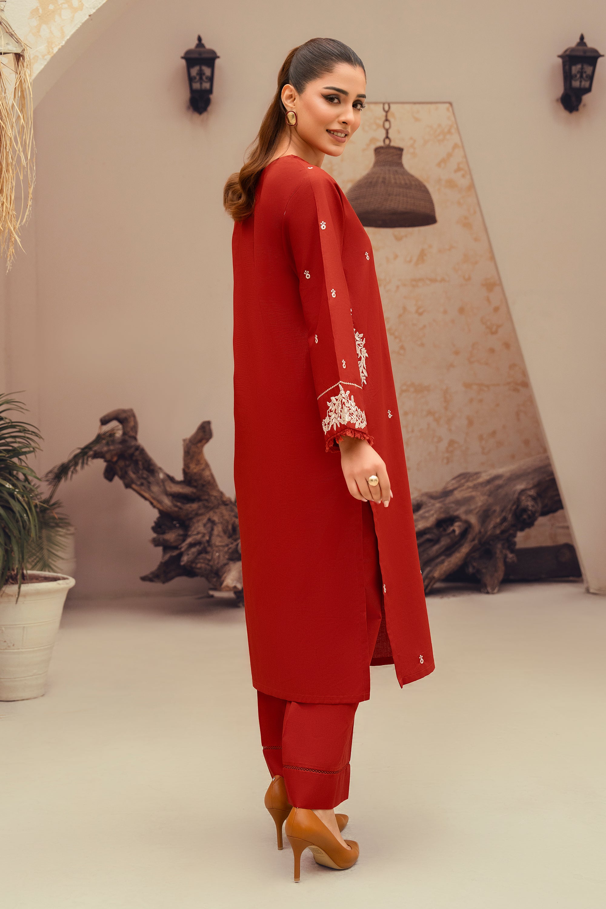 Amber- 2 Piece Embroidered Khaddar Suit