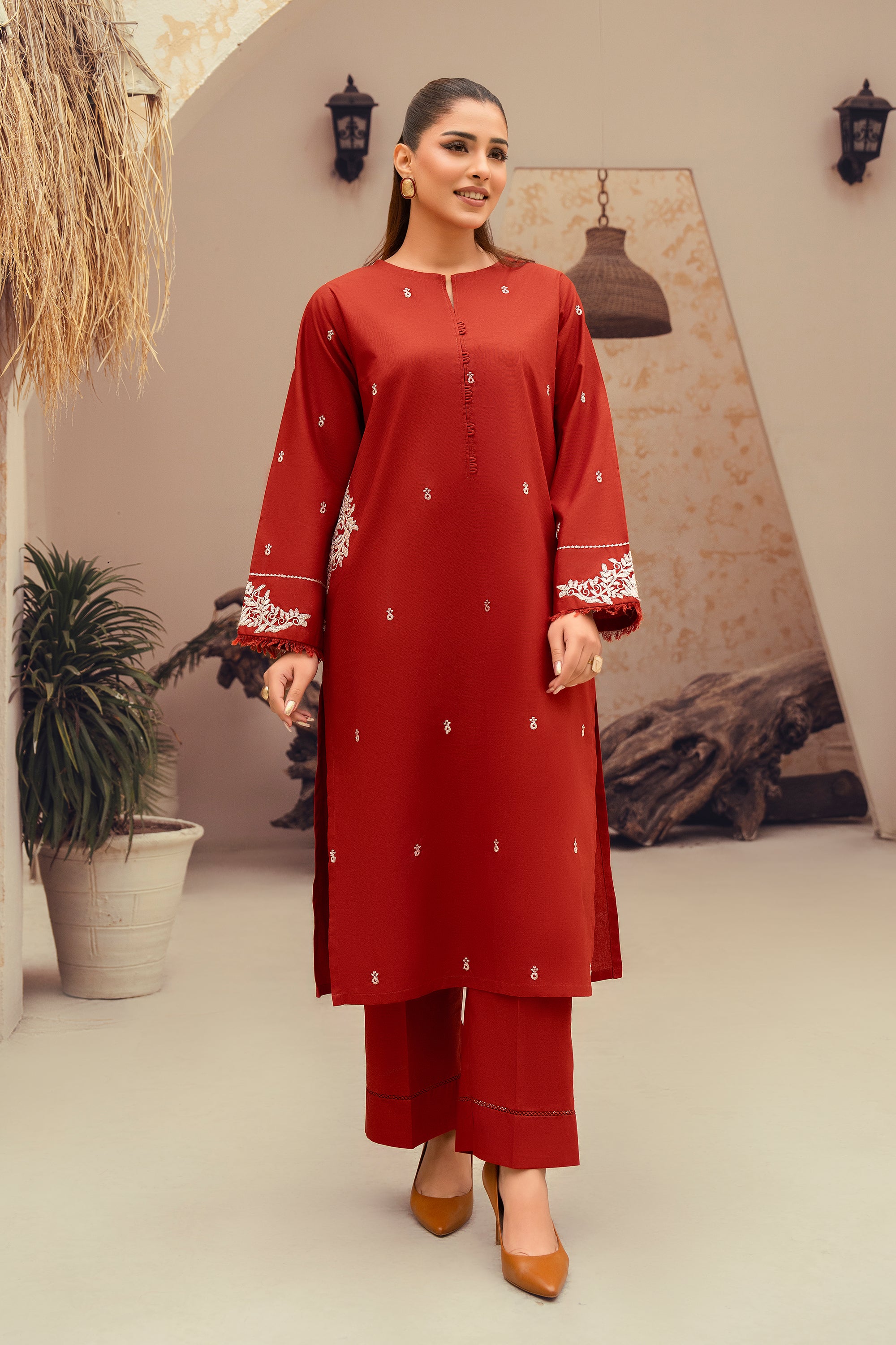 Amber- 2 Piece Embroidered Khaddar Suit