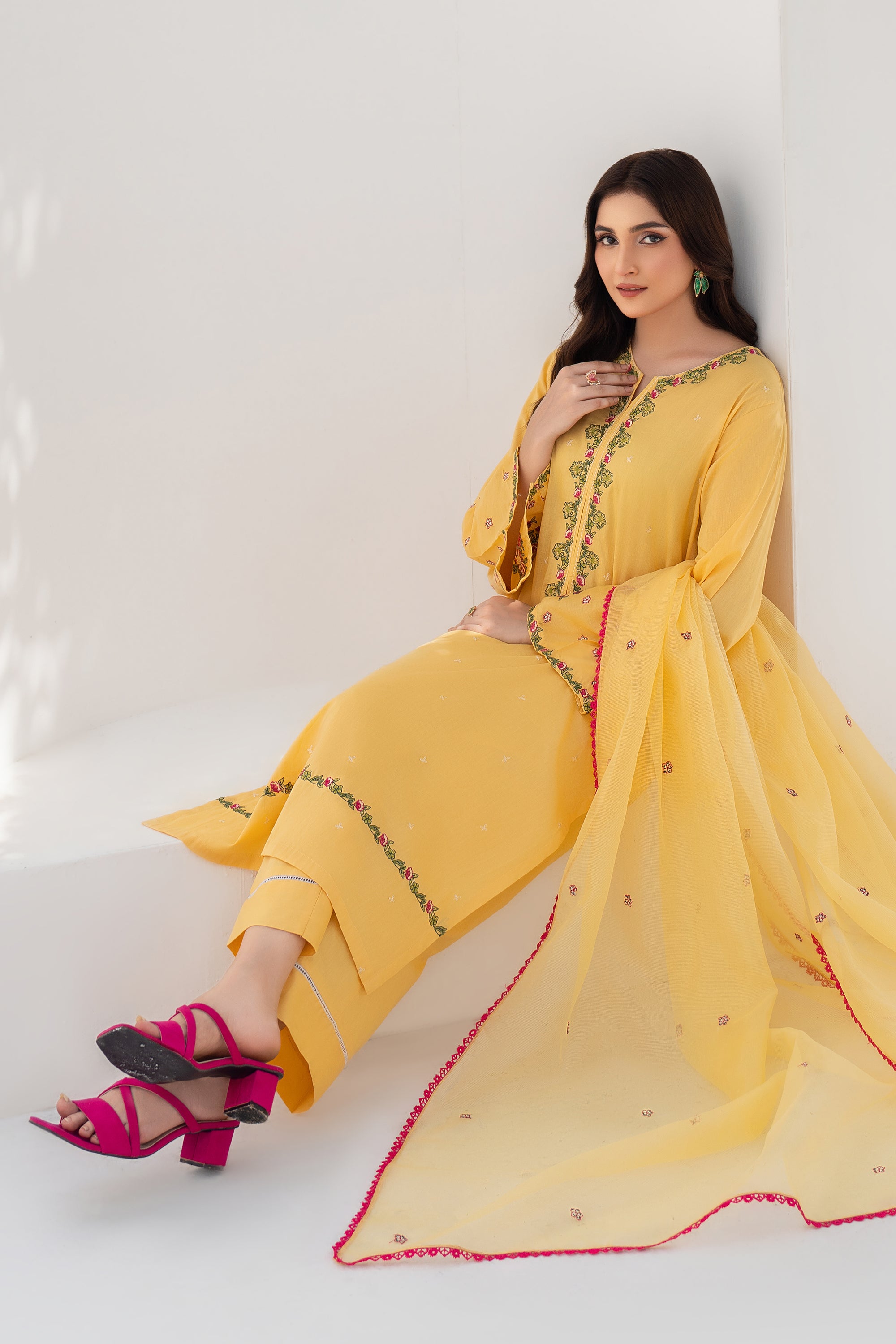 Daffodil - 3 Piece Embroidered Lawn Suit