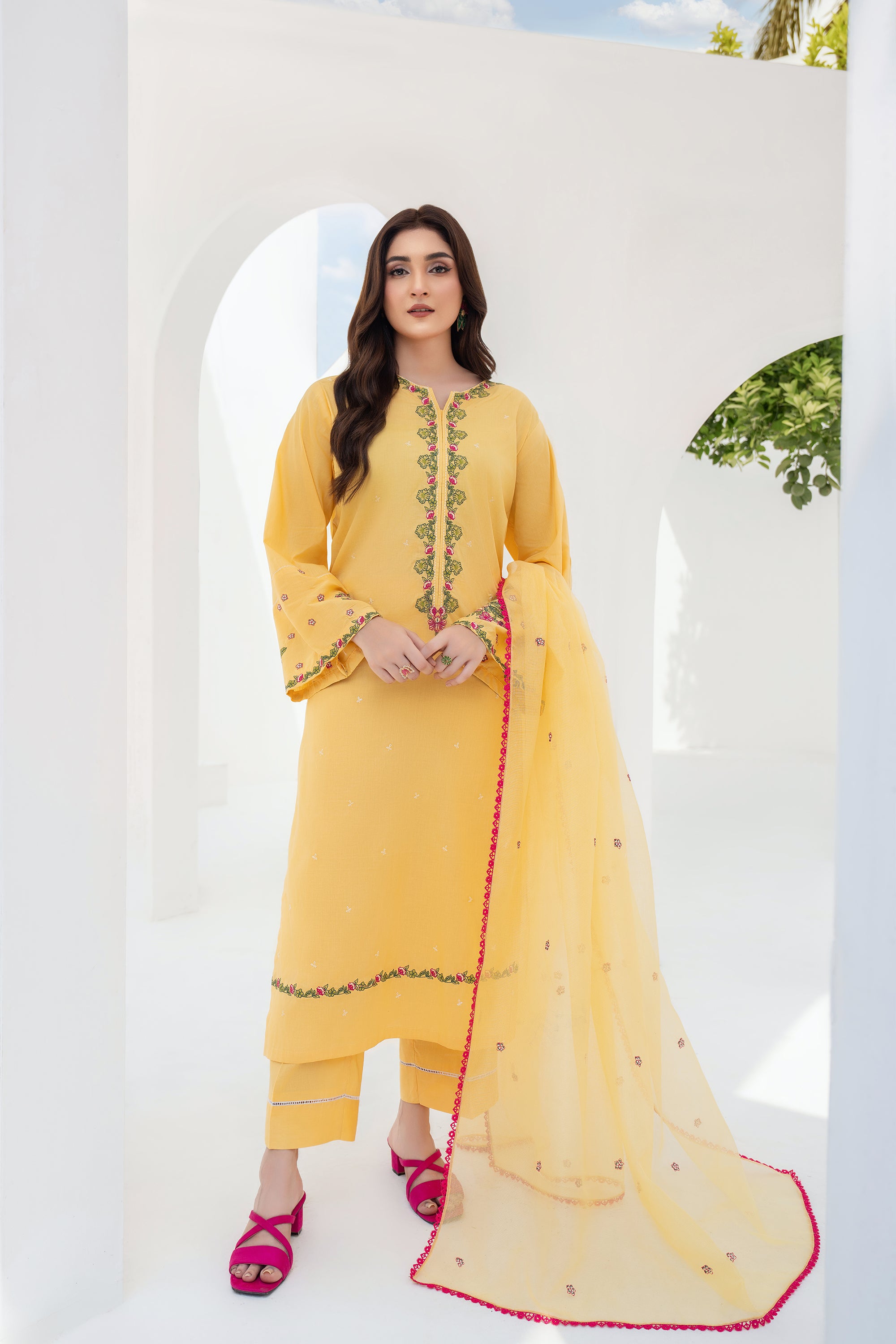 Daffodil - 3 Piece Embroidered Lawn Suit