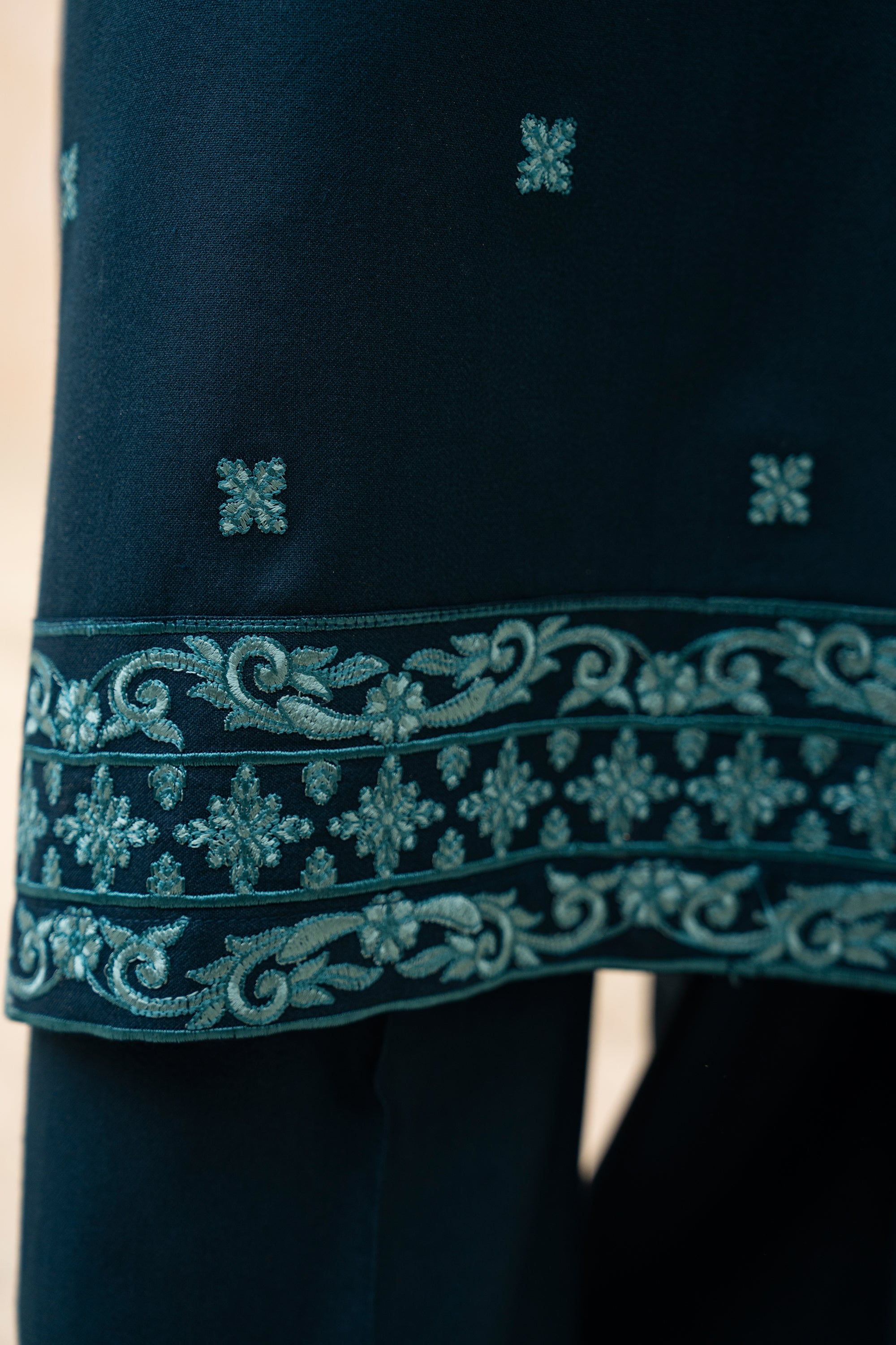 Opal-3 Piece Embroidered Marina Suit